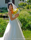 Bride in garden, NH